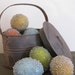 rustic Easter basket, tin with 4 beaded easter eggs