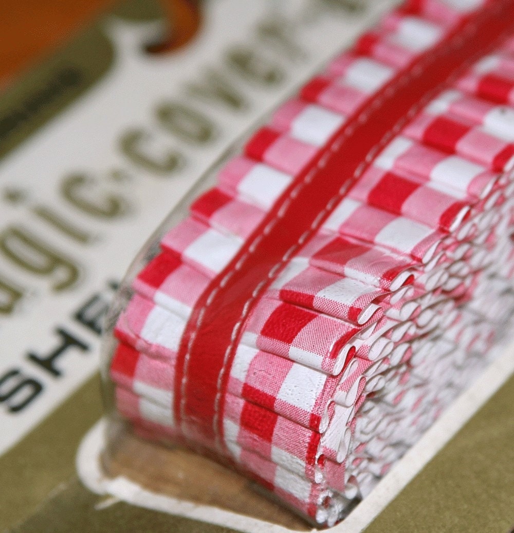 Shelf Edging Vintage Ruffled Red Gingham New in Package 7 Feet