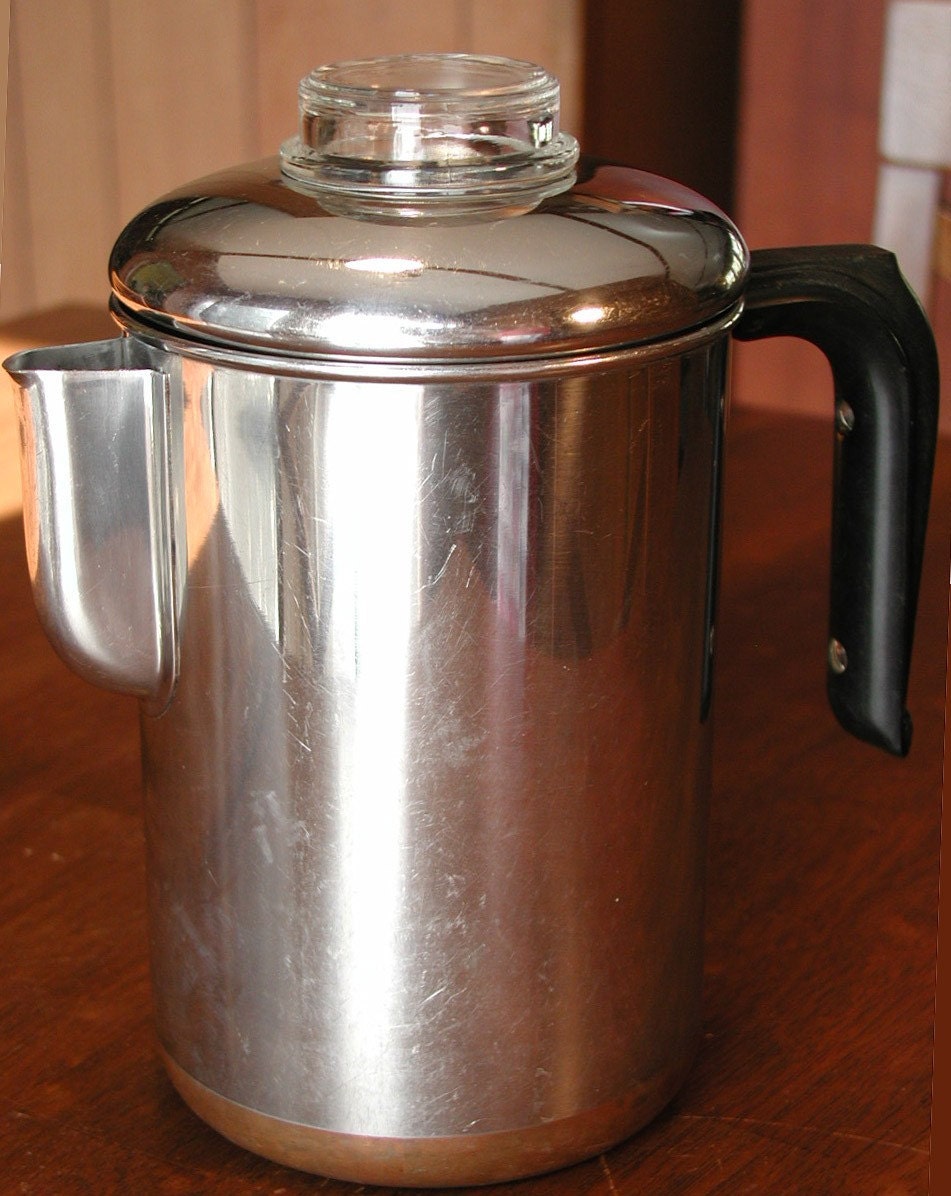Vintage Revere Ware Percolator Stainless Steel Copper Clad