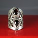 VINTAGE BIG Ring Sterling Silver With Garnet Stones size 7 3/4