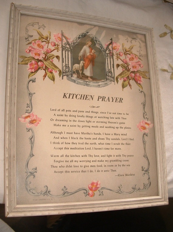 A Kitchen Prayer by Klara Munkres by SavannahGuzVintage on Etsy