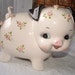Porcelain Piggy Bank with miniature roses