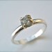 Rough Diamond - .735carat - Solitaire Ring - 14k Gold and Sterling Silver