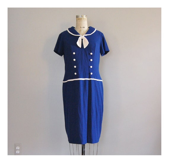 vintage 1960s SAILOR GIRL knit dress by DearGolden on Etsy