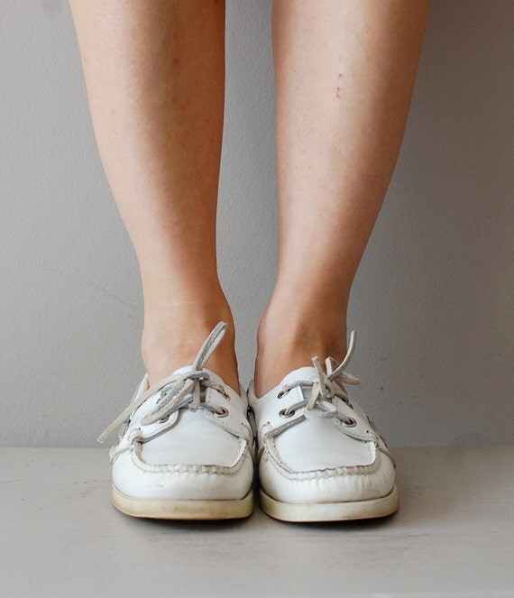 mens white leather deck shoes
