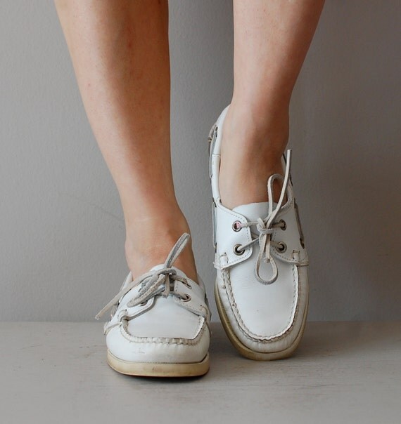 mens white leather deck shoes