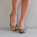 vintage 1980s Colorblock Skimmer wedges
