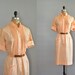vintage 1950s Peach Pintucks shirtdress