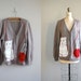 gray cardigan / hand knit sweater / Knitty Kitty cardigan