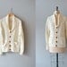 cable knit cardigan / fisherman's sweater / shawl collar cardigan