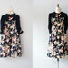 black floral dress / garden party / Jasmin Flower dress