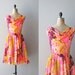 1960s dress / 60s dress / floral chiffon / Bon Viviant