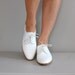 white leather oxfords / 80s oxfords / white oxfords