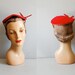 1950s hat / red saucer hat / Little Red Top