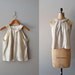 metallic blouse / 70s silver halter top / Tinsel Thread halter