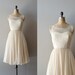 1950s dress / cream chiffon dress / Vanilla Sky dress