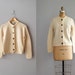 1950s cardigan / 50s sweater / cream wool cardigan / Devon Cardi