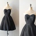 1950s dress / 50s black dress / strapless / La Nuit dress