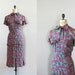 1930s dress / silk 30s dress / Pointillism Butterfly dress