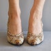 vintage Mesh and Snakeskin Heels