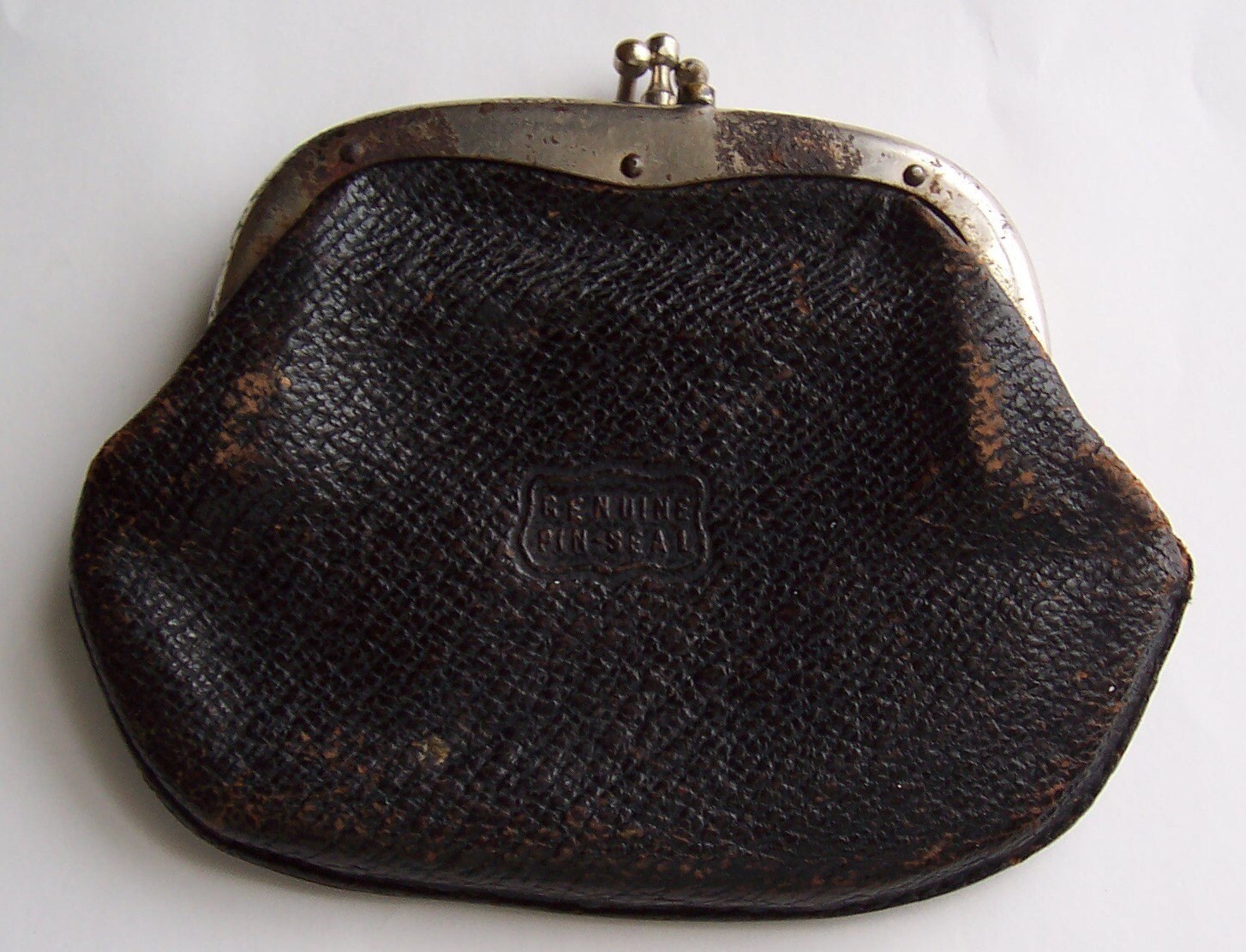 black leather change purse