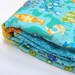 animal baby quilt- Clearance Sale- "Animal Jumble" in turquoise, orange, yellow, green- forest animals, woodland animals, zoo animals