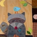 Large Collage - Raccoon and Bluebird - eco-friendly - by Maple Shade Kids