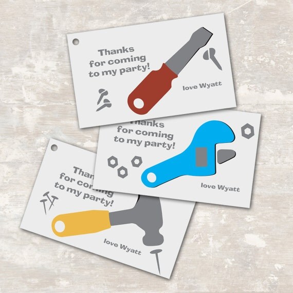 PRINT & SHIP Under Construction Birthday Party Goodie Bag Gift Tags (set of 8) >> personalized and shipped to you | Paper and Cake Il_570xn