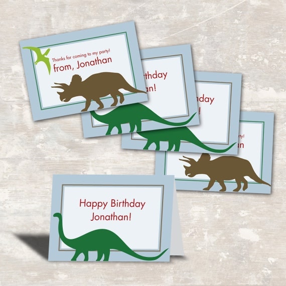 PRINT & SHIP Dinosaur Dig Birthday Party Favor Bag Toppers (set of 12) >> personalized and shipped to you | Paper and Cake Il_570xn