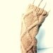 Hand knit fingerless gloves / wrist warmers / acrylic yarn / ready to ship