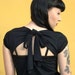 Black Jersey Butterfly Open Back Top