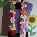 Multi-colour irregular flowers crochet wool scarf