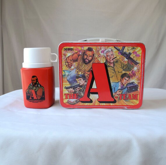 Vintage 1983 ATeam metal lunch box Mr. T plus thermos