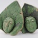 ceramic mask pair of leaf masks garden decor wall art home decor