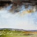 ORIGINAL Landscape Painting 6 x 6 Cloud Study II (Square Mountain Landscape Painting) Midwest Landscape Watercolor