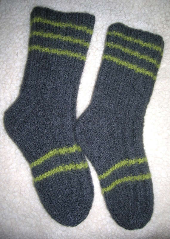 Items similar to Big Kids Hand Knit Wool Socks Heavy, Soft ...