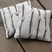 home decor linen sachets with balsam fir SET OF 2 / spring eco friendly catkins in olive and gray (Last Set)