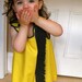 girls handmade dress / mod yellow is the new black