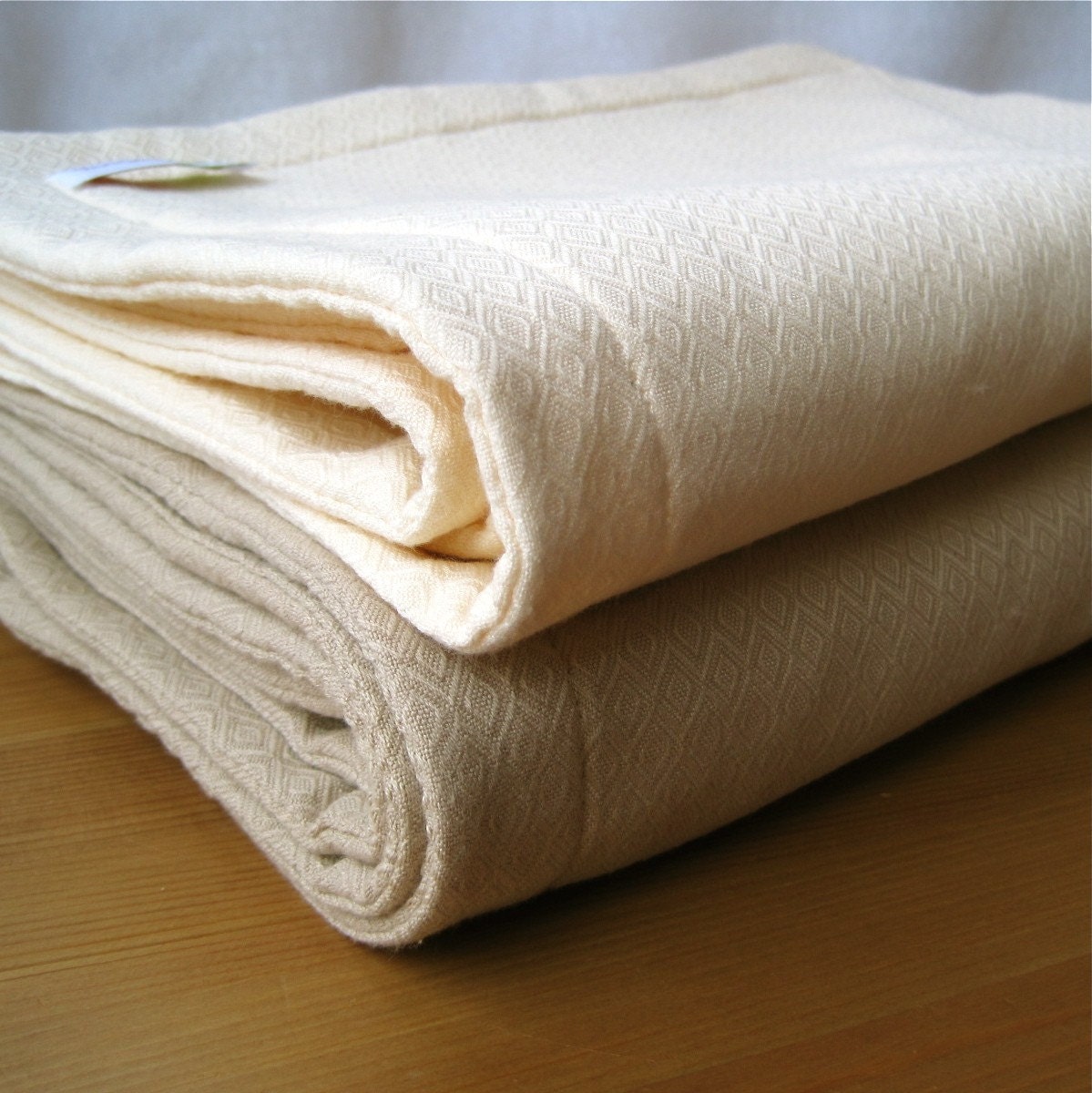 bamboo baby organic blanket / quilted bedding in creamy white