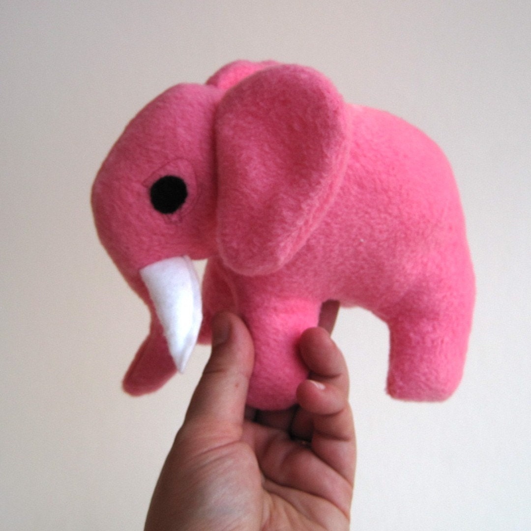 small pink stuffed elephant