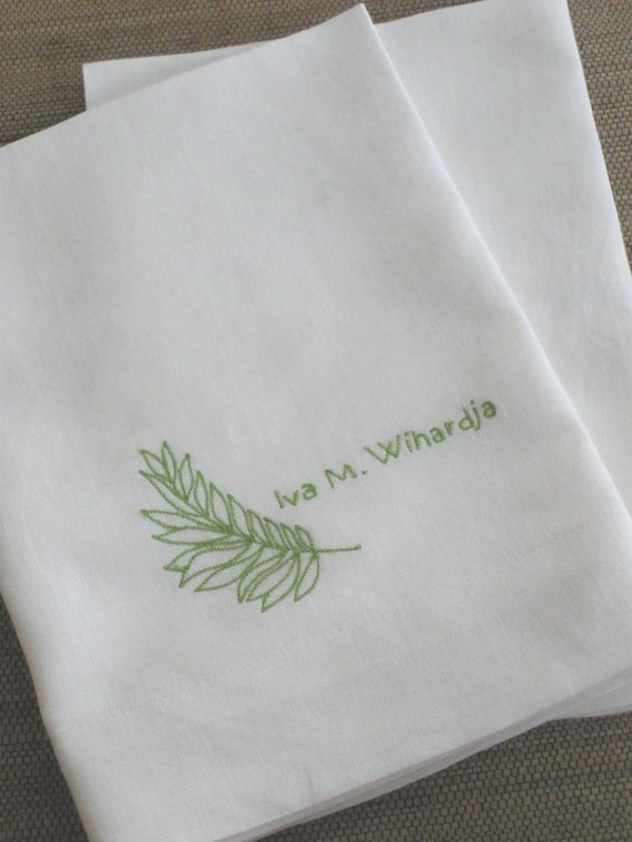 Personalized Napkin Linen Napkins Off White Linen Fabric