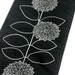Table Runner, Linen Table Runne, Black Linen, White Sunflower, Embroidered ,Wedding Table Runner, Holiday Table Linen, Customized