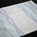Blue Waves Lines Placemat - Embroidered Linen Placemat - Oatmeal with Blue Lines - Placemat Set of 4 - Linen Table top