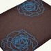 Blue Roses Placemat - Dark Brown Linen with Blue Rose - Linen Placemats - Embroidered Placemats - Placemat set of 4 - Table Linen