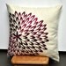 Purple Petal Flower Pillow Cover, Decorative Pillow Cover 18 x 18, Light yellow Linen Deep Purple Flower Embroidery, Pillow Accent