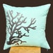 Coral Pillow Cover, Nautical Decor, Decorative Throw Pillow Cover, 18 x 18 Pillow Cover, Gray Coral, Embroidered Home Decor