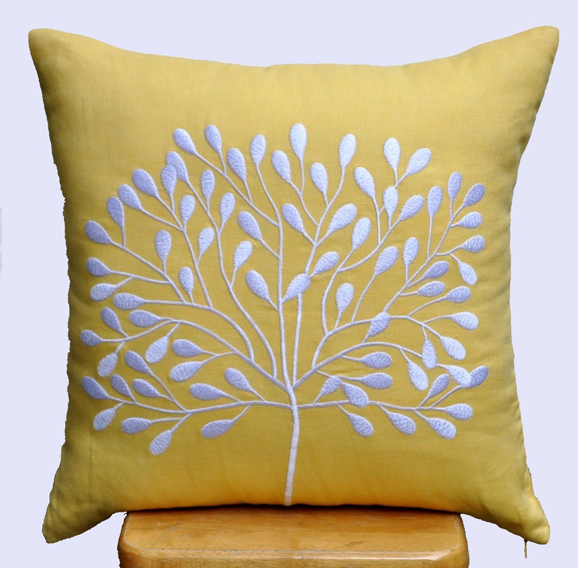 Yellow Decorative Pillow Cover Throw Pillow Cover 18 x 18