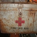 Vintage first aid metal box very rustic