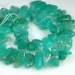 Outstanding Color Large Sea Green Natural CHRYSOPRASE organic nugget beads - side drilled -half strand