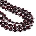 Deep Red GARNET faceted beads 10mm briolette Square Cushion Diamond diagonal drill - 8 inch strand